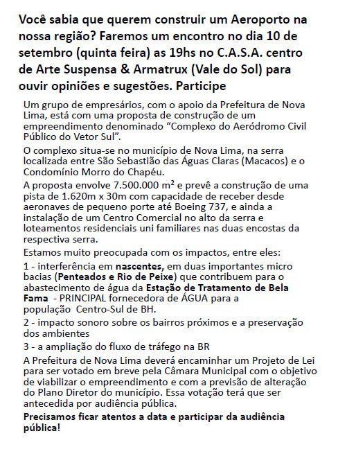 comunicado aeroporto